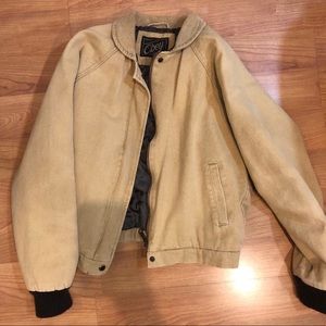 Obey Tan Corduroy Collar Sweater Wrist Bomber